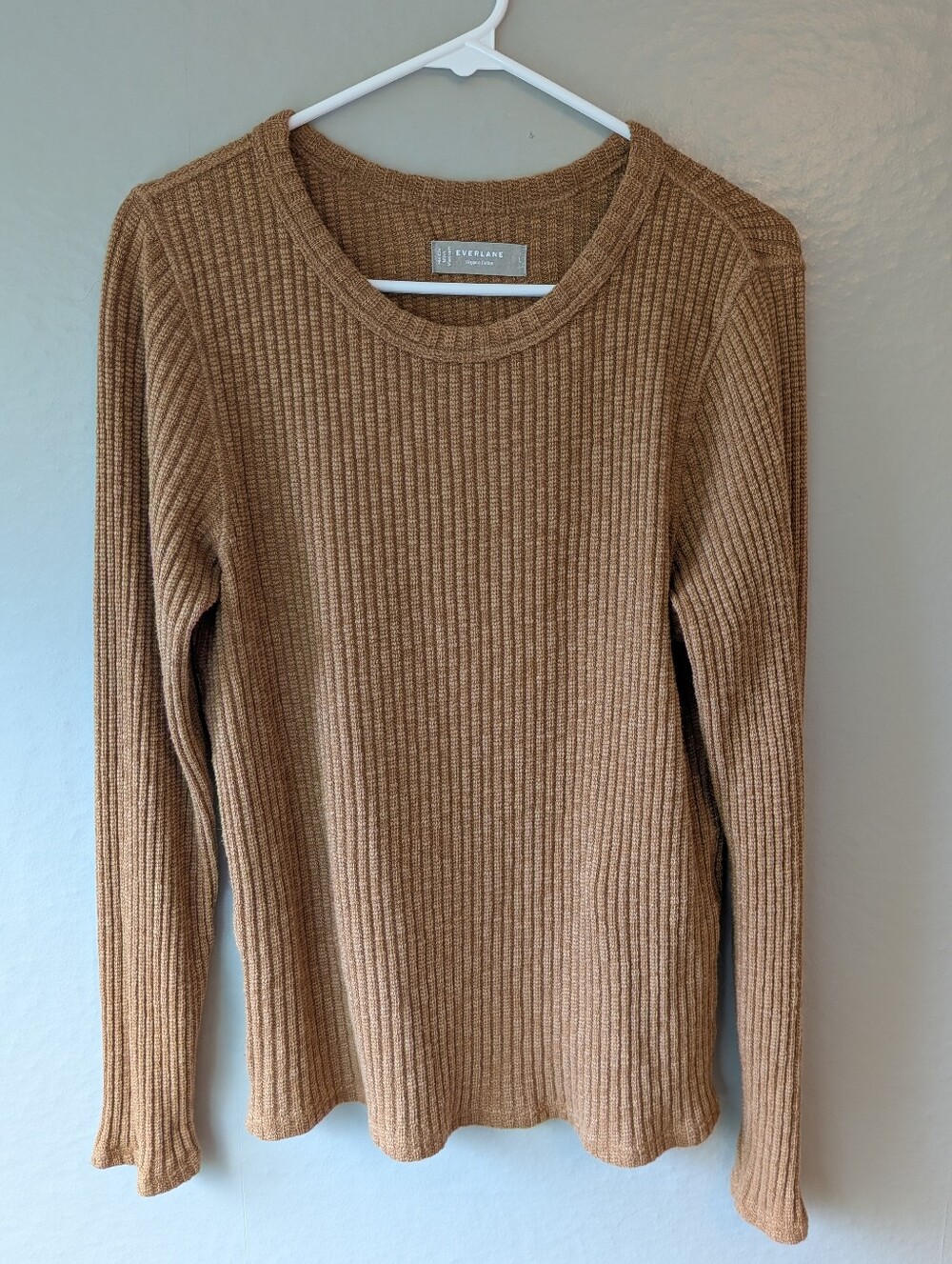 Everlane Cozy Rib Crewneck Sweater Cappuccino L